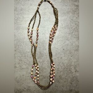 Multi-Strand Beaded Necklace with Magnetic Closure — Boho Style